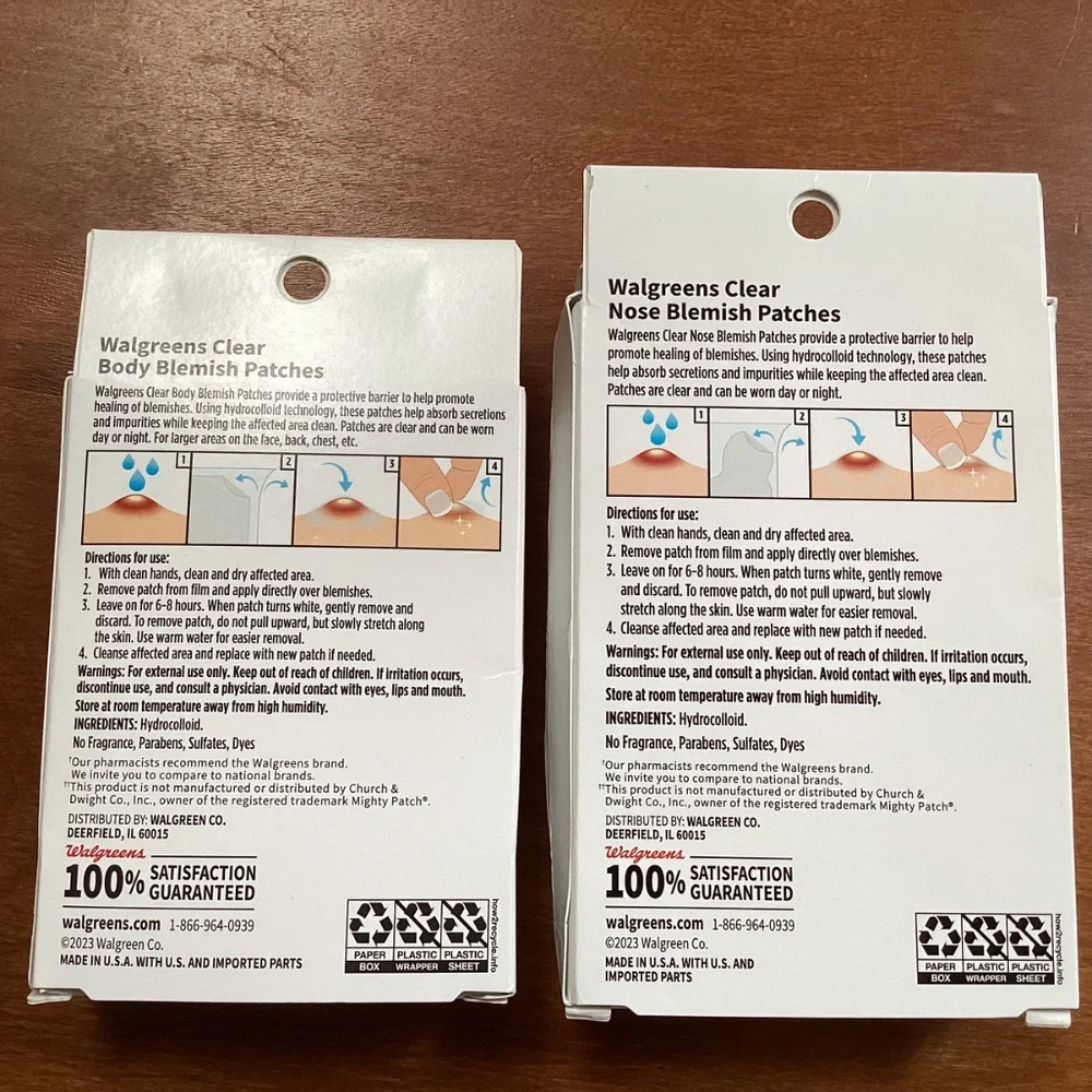 Walgreens Clear Body & Nose Blemish Patches Bundle of 2 Boxes NEW